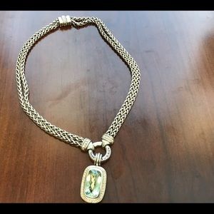 David Yurman Diamond/Prasiolite choker + pendant.